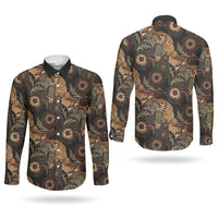 Batik Pedalaman Semen Lereng Style Couples Matching Mermaid Dress and Long Sleeve Button Shirt Indonesian Traditional Pattern LT01 - Polynesian Pride