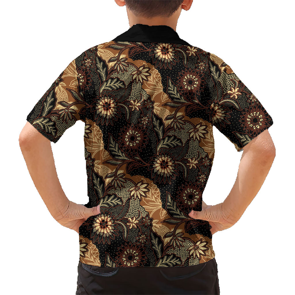 Batik Pedalaman Semen Lereng Style Family Matching Long Sleeve Bodycon Dress and Hawaiian Shirt Indonesian Traditional Pattern