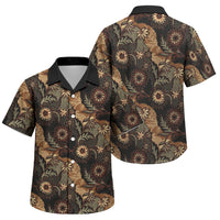 Batik Pedalaman Semen Lereng Style Family Matching Off Shoulder Maxi Dress and Hawaiian Shirt Indonesian Traditional Pattern LT01 Son's Shirt Black - Polynesian Pride