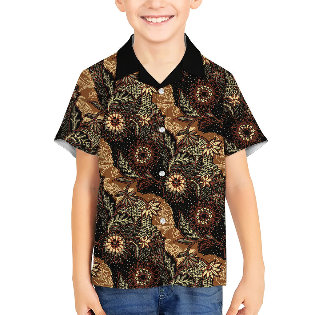 Batik Pedalaman Semen Lereng Style Family Matching Puletasi and Hawaiian Shirt Indonesian Traditional Pattern