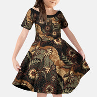 Batik Pedalaman Semen Lereng Style Family Matching Tank Maxi Dress and Hawaiian Shirt Indonesian Traditional Pattern