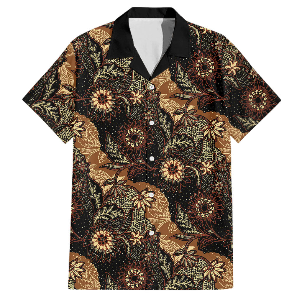 Batik Pedalaman Semen Lereng Style Family Matching Tank Maxi Dress and Hawaiian Shirt Indonesian Traditional Pattern