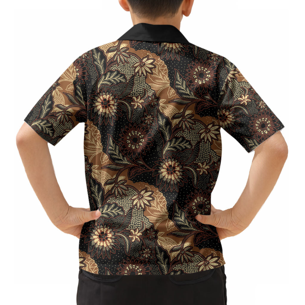 Batik Pedalaman Semen Lereng Style Kid Hawaiian Shirt Indonesian Traditional Pattern LT01 - Polynesian Pride