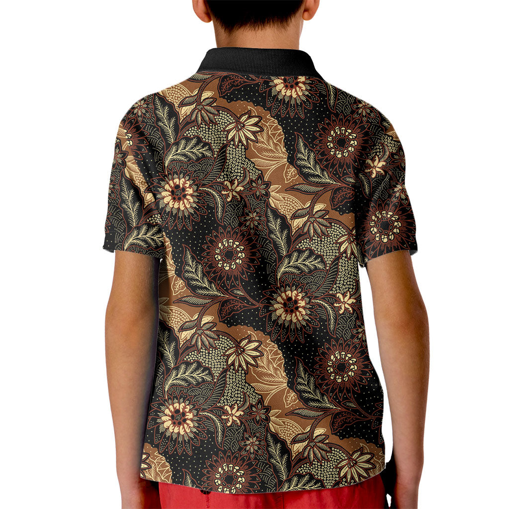 Batik Pedalaman Semen Lereng Style Kid Polo Shirt Indonesian Traditional Pattern