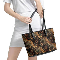Batik Pedalaman Semen Lereng Style Leather Tote Bag Indonesian Traditional Pattern