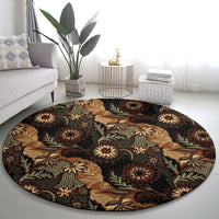 Batik Pedalaman Semen Lereng Style Round Carpet Indonesian Traditional Pattern
