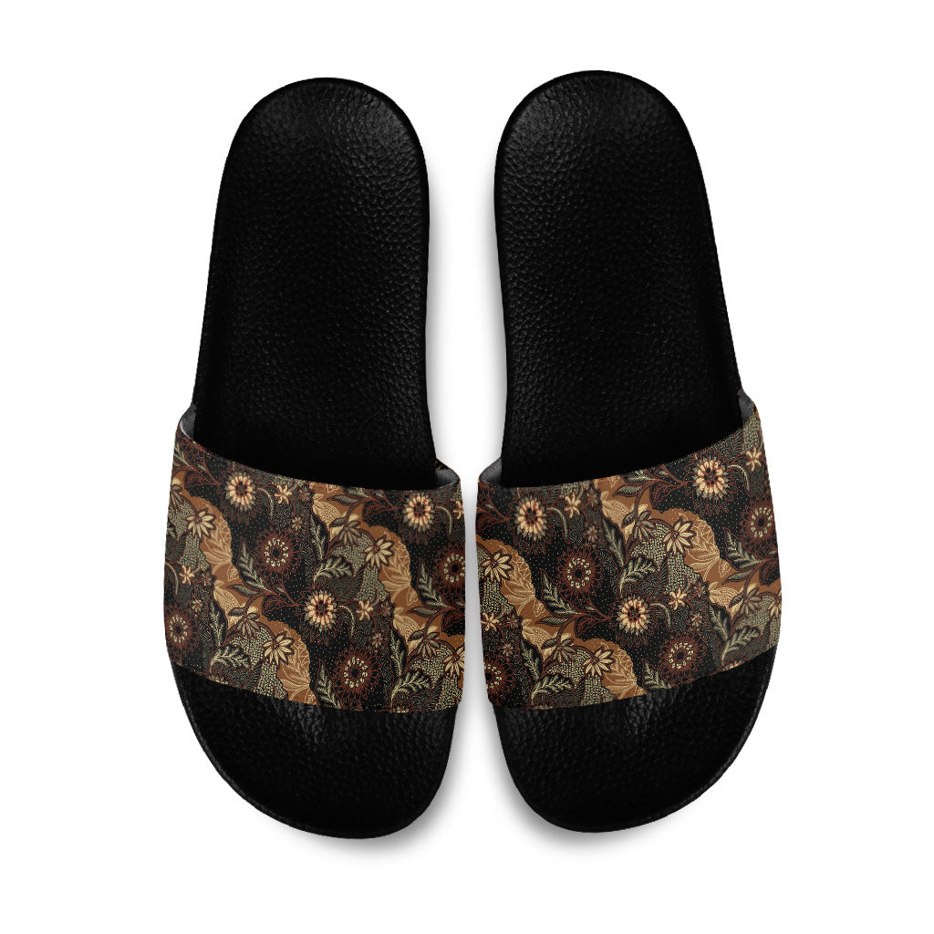 Batik Pedalaman Semen Lereng Style Slide Sandals Indonesian Traditional Pattern