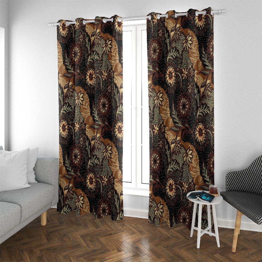 Batik Pedalaman Semen Lereng Style Window Curtain Indonesian Traditional Pattern