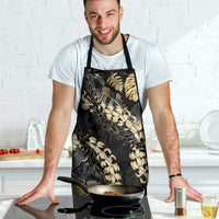 Gold Tropical Leaves Hawaii Mikioi Lei Apron Luxury Stylized - Polynesian Pride