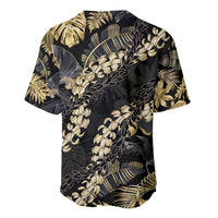 Gold Tropical Leaves Hawaii Mikioi Lei Baseball Jersey Luxury Stylized - Polynesian Pride