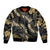 Gold Tropical Leaves Hawaii Mikioi Lei Bomber Jacket Luxury Stylized - Polynesian Pride