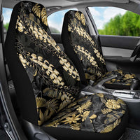 Gold Tropical Leaves Hawaii Mikioi Lei Car Seat Cover Luxury Stylized - Polynesian Pride