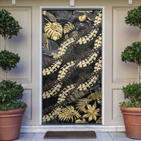 Gold Tropical Leaves Hawaii Mikioi Lei Door Cover Luxury Stylized - Polynesian Pride