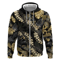 Gold Tropical Leaves Hawaii Mikioi Lei Hoodie Luxury Stylized - Polynesian Pride