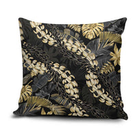 Gold Tropical Leaves Hawaii Mikioi Lei Pillow Cover Luxury Stylized - Polynesian Pride