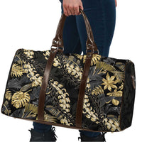 Gold Tropical Leaves Hawaii Mikioi Lei Travel Bag Luxury Stylized - Polynesian Pride