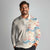 Beige Hawaii Lei Seashells Starfish Long Sleeve Polo Shirt Sandy Sylized - Polynesian Pride