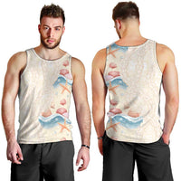 Beige Hawaii Lei Seashells Starfish Men Tank Top Sandy Sylized - Polynesian Pride