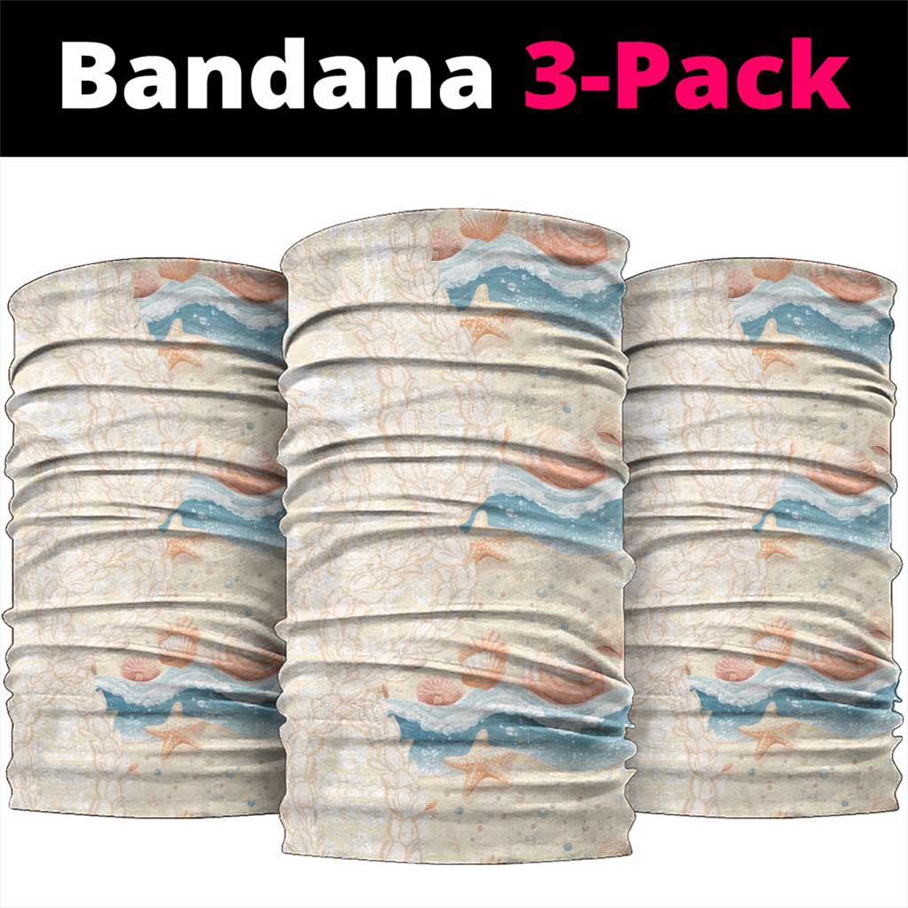 Beige Hawaii Lei Seashells Starfish Neck Gaiter Sandy Sylized - Polynesian Pride