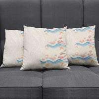 Beige Hawaii Lei Seashells Starfish Pillow Cover Sandy Sylized - Polynesian Pride