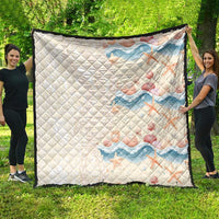 Beige Hawaii Lei Seashells Starfish Quilt Sandy Sylized - Polynesian Pride