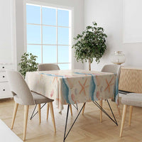 Beige Hawaii Lei Seashells Starfish Tablecloth Sandy Sylized - Polynesian Pride