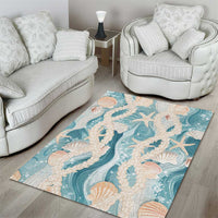 Hawaii Lei Seashells Starfish Area Rug Fresh Summer Vibe - Polynesian Pride