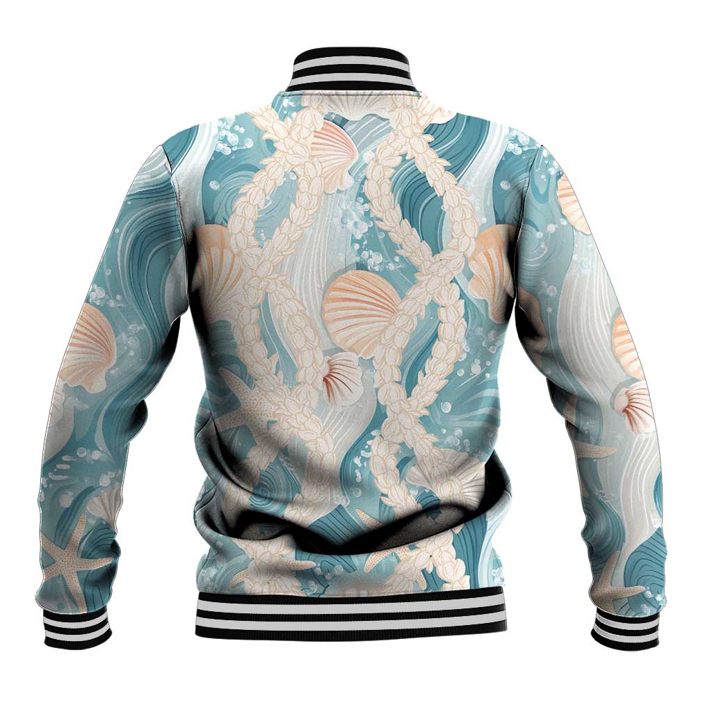 Hawaii Lei Seashells Starfish Baseball Jacket Fresh Summer Vibe - Polynesian Pride