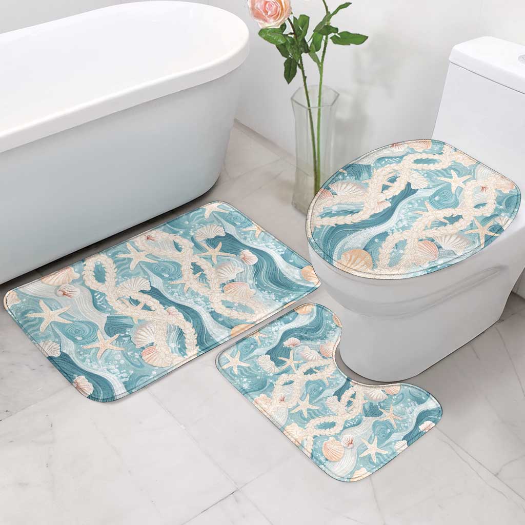Hawaii Lei Seashells Starfish Bathroom Set Fresh Summer Vibe - Polynesian Pride