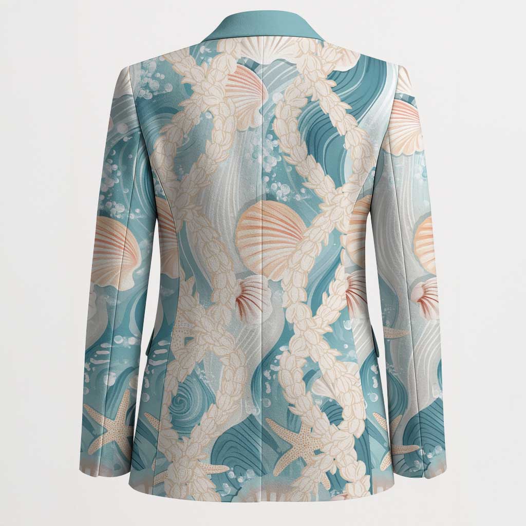 Hawaii Lei Seashells Starfish Blazer Fresh Summer Vibe - Polynesian Pride