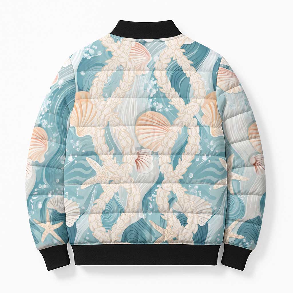 Hawaii Lei Seashells Starfish Bomber Puffer Jacket Fresh Summer Vibe - Polynesian Pride