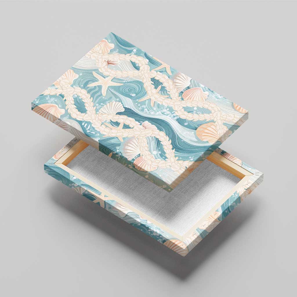 Hawaii Lei Seashells Starfish Canvas Wall Art Fresh Summer Vibe - Polynesian Pride