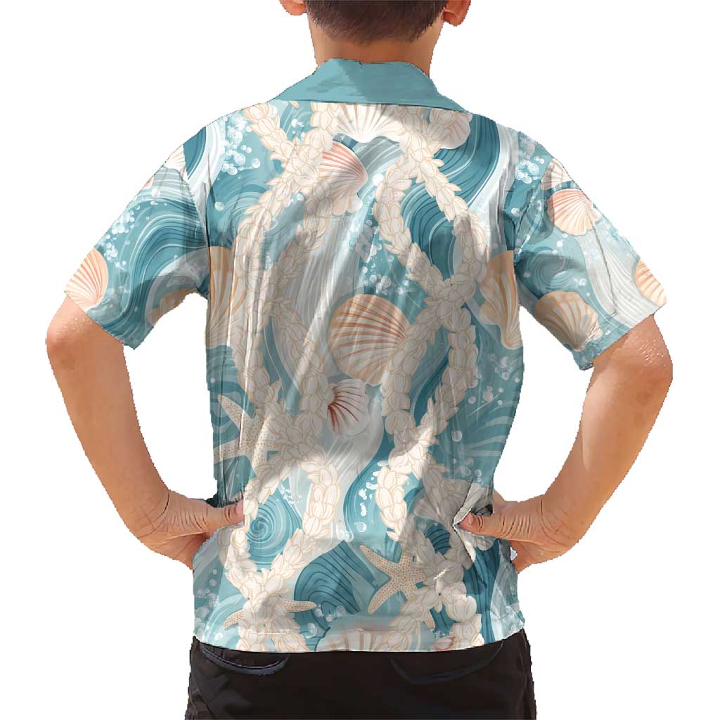 Hawaii Lei Seashells Starfish Family Matching Short Sleeve Bodycon Dress and Hawaiian Shirt Fresh Summer Vibe - Polynesian Pride