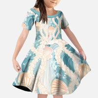 Hawaii Lei Seashells Starfish Family Matching Summer Maxi Dress and Hawaiian Shirt Fresh Summer Vibe - Polynesian Pride