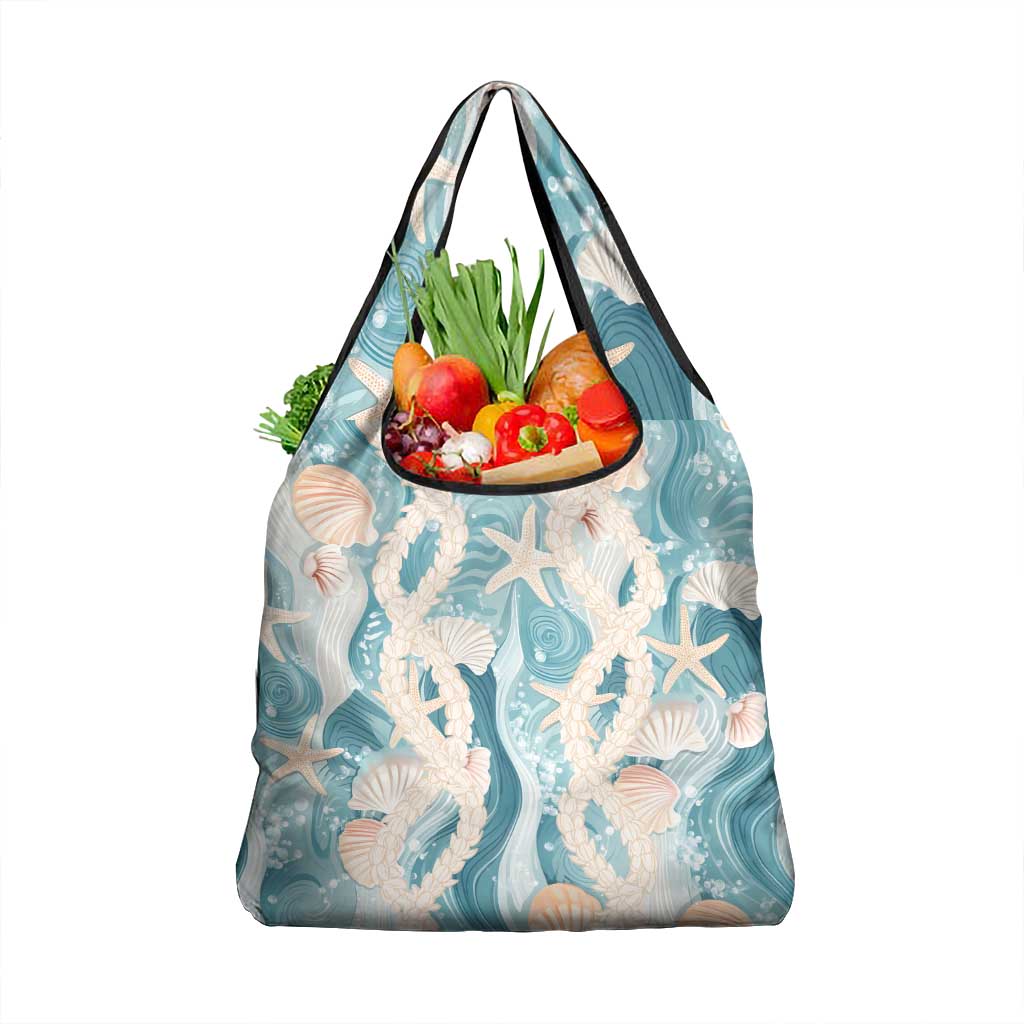 Hawaii Lei Seashells Starfish Grocery Bag Fresh Summer Vibe - Polynesian Pride