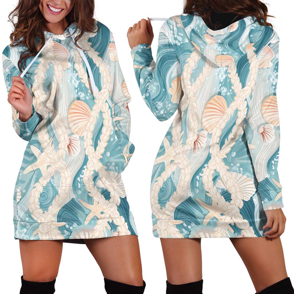 Hawaii Lei Seashells Starfish Hoodie Dress Fresh Summer Vibe - Polynesian Pride