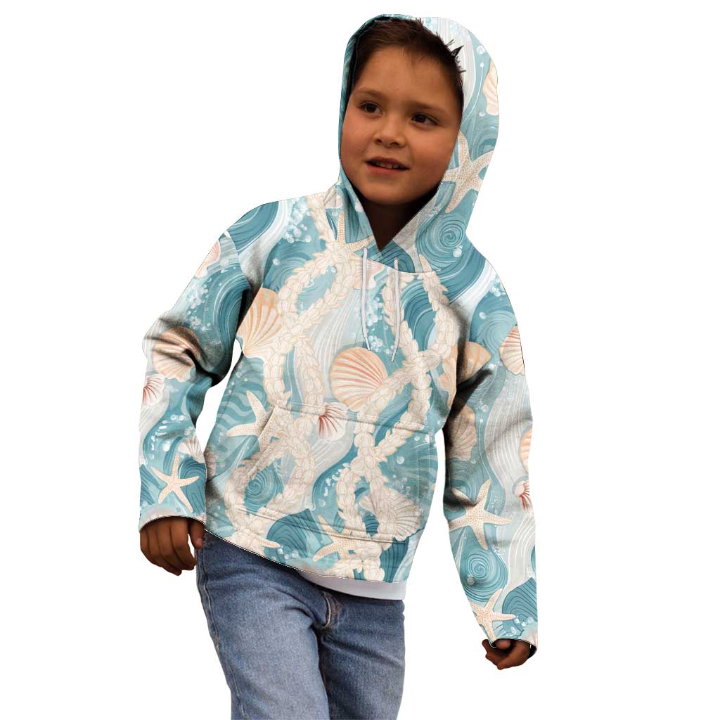 Hawaii Lei Seashells Starfish Kid Hoodie Fresh Summer Vibe - Polynesian Pride