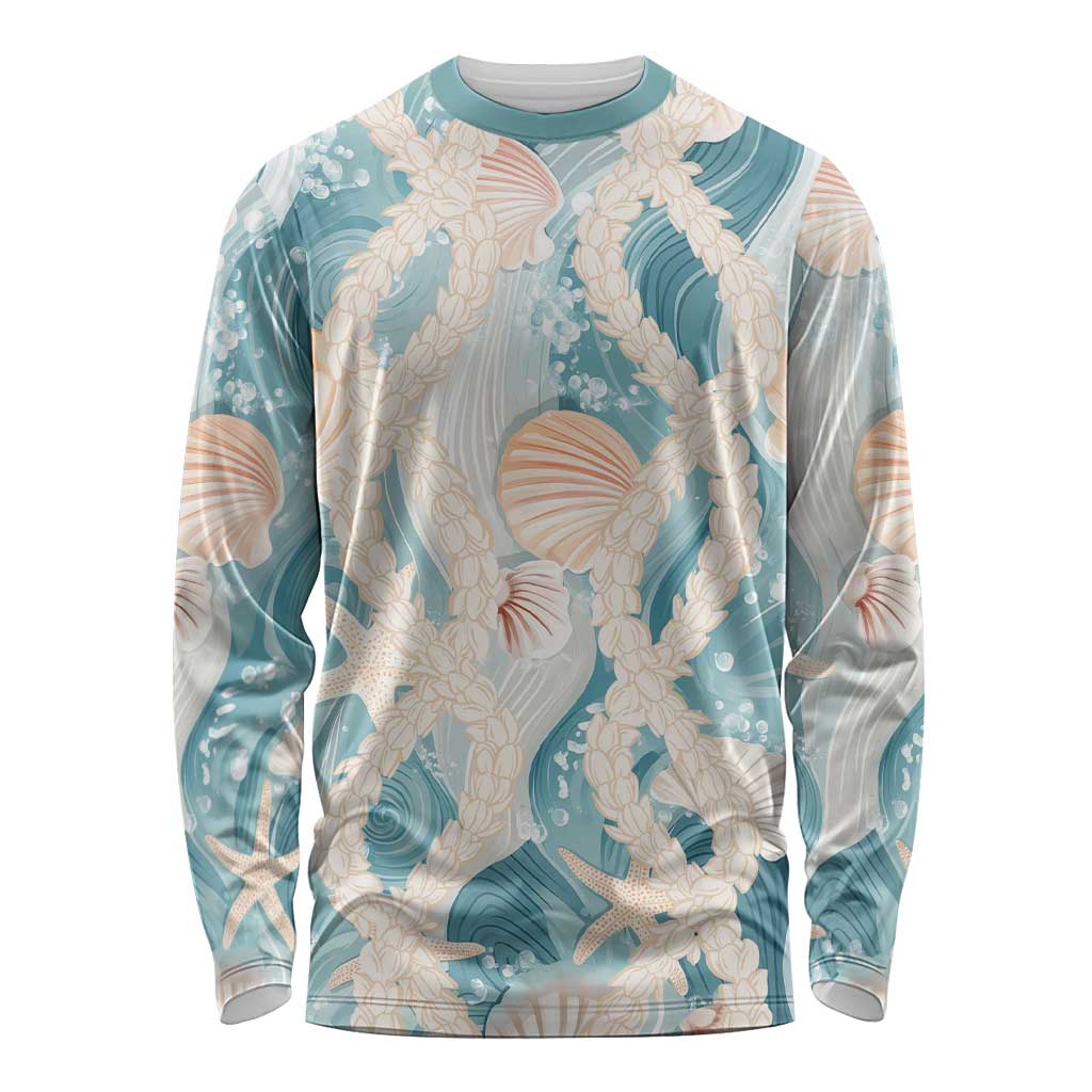 Hawaii Lei Seashells Starfish Long Sleeve Shirt Fresh Summer Vibe - Polynesian Pride