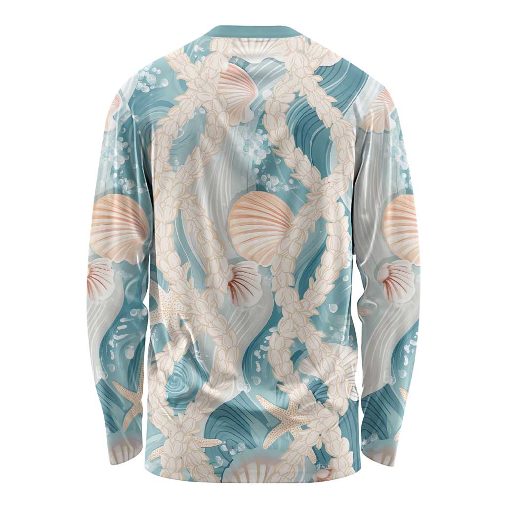 Hawaii Lei Seashells Starfish Long Sleeve Shirt Fresh Summer Vibe - Polynesian Pride