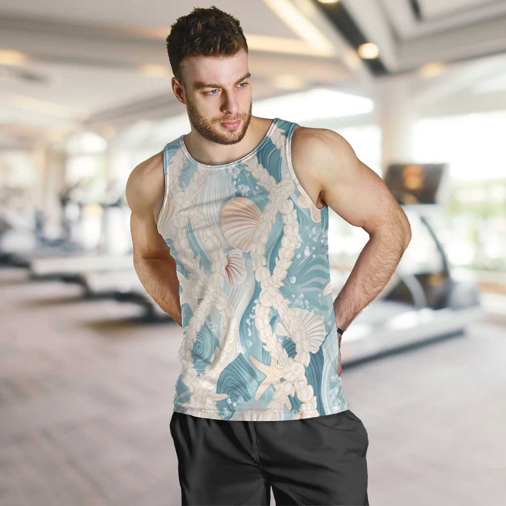Hawaii Lei Seashells Starfish Men Tank Top Fresh Summer Vibe - Polynesian Pride