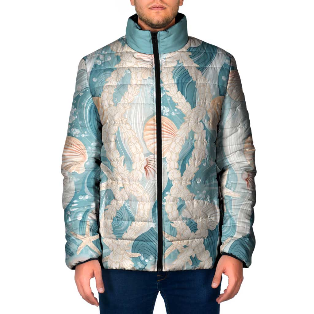 Hawaii Lei Seashells Starfish Padded Jacket Fresh Summer Vibe - Polynesian Pride
