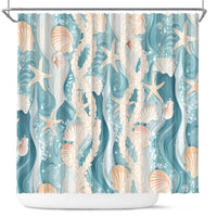 Hawaii Lei Seashells Starfish Shower Curtain Fresh Summer Vibe - Polynesian Pride
