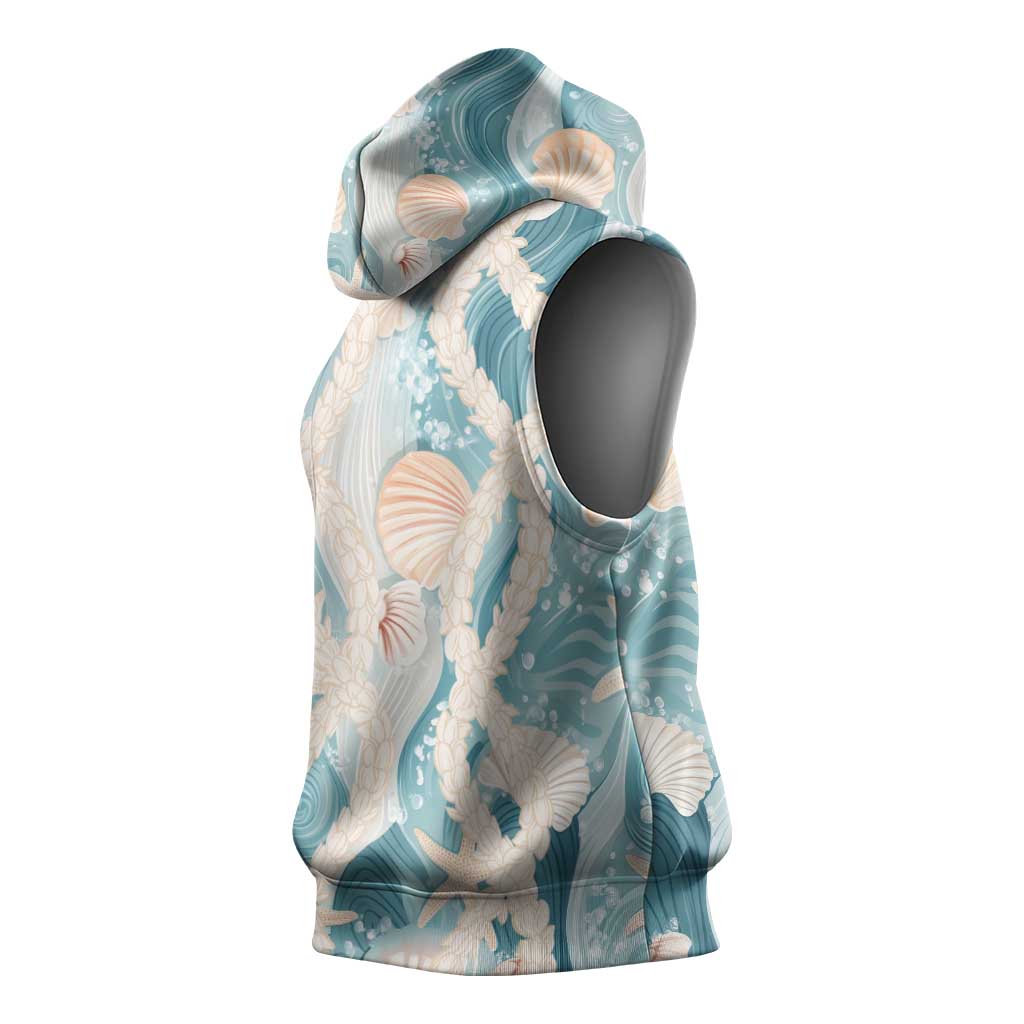 Hawaii Lei Seashells Starfish Sleeveless Hoodie Fresh Summer Vibe - Polynesian Pride