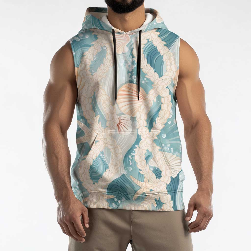 Hawaii Lei Seashells Starfish Sleeveless Hoodie Fresh Summer Vibe - Polynesian Pride