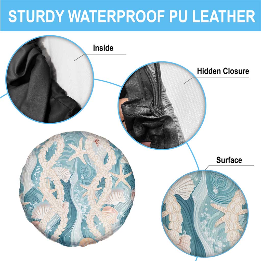 Hawaii Lei Seashells Starfish Spare Tire Cover Fresh Summer Vibe - Polynesian Pride