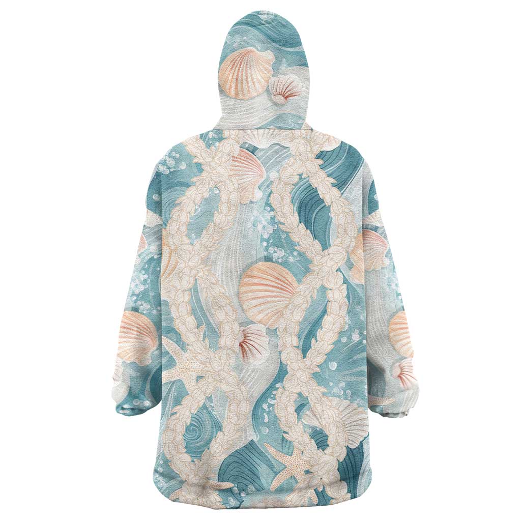 Hawaii Lei Seashells Starfish Wearable Blanket Hoodie Fresh Summer Vibe - Polynesian Pride