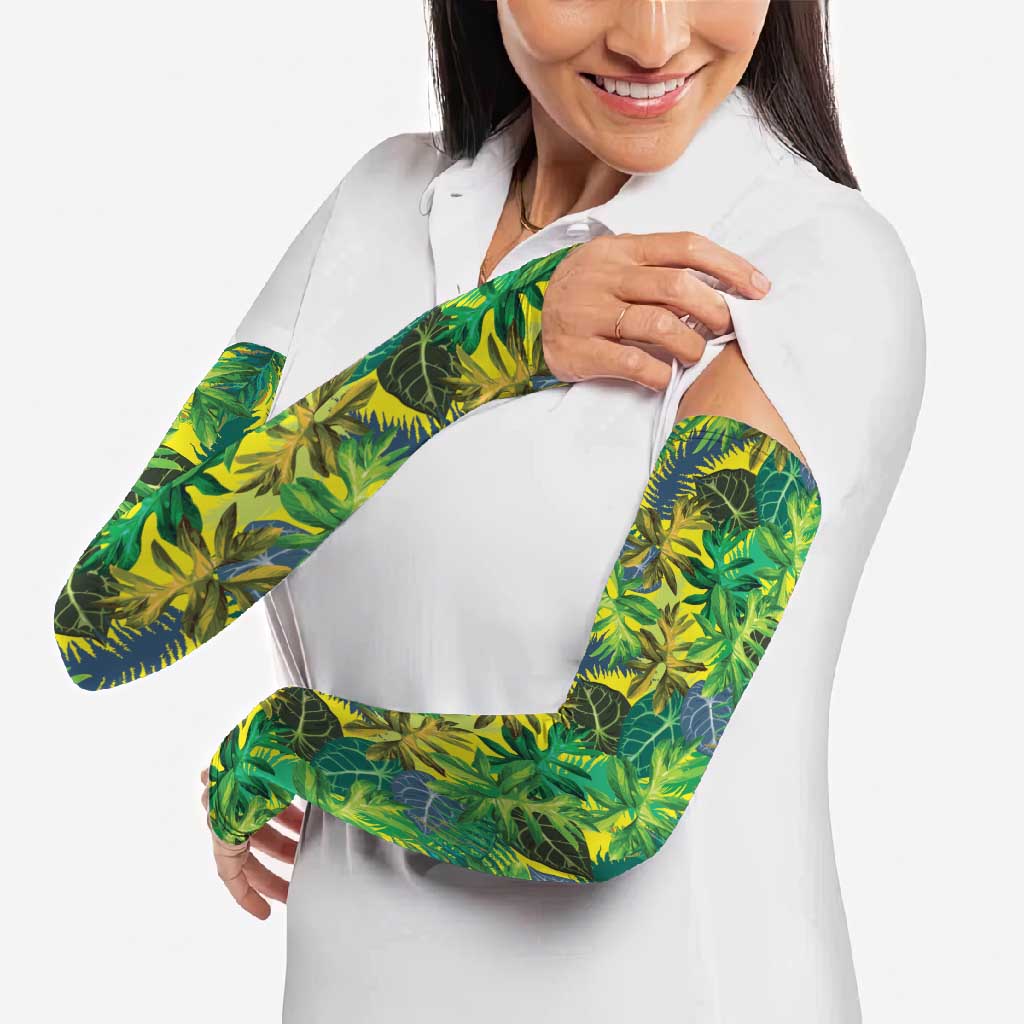 Hawaii Summer Tropical Leaves Arm Sleeves - Polynesian Pride