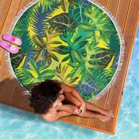 Hawaii Summer Tropical Leaves Beach Blanket - Polynesian Pride
