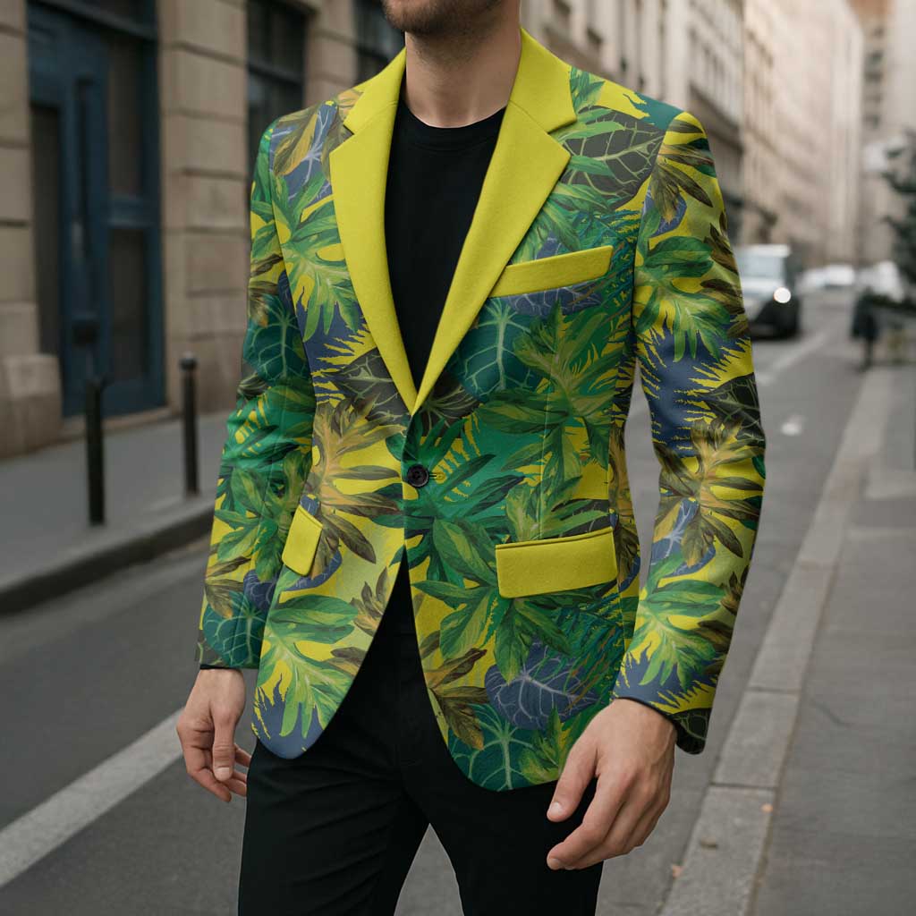 Hawaii Summer Tropical Leaves Blazer - Polynesian Pride