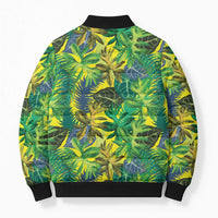 Hawaii Summer Tropical Leaves Bomber Puffer Jacket - Polynesian Pride